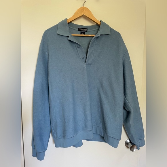 Lands End Quarter Button Pullover Sweater L - Picture 1 of 3